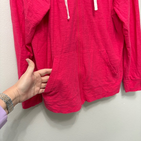 Old Navy Relaxed Lightweight Slub-Knit Full-Zip Hoodie - Hot Pink, XL - Picture 4 of 6